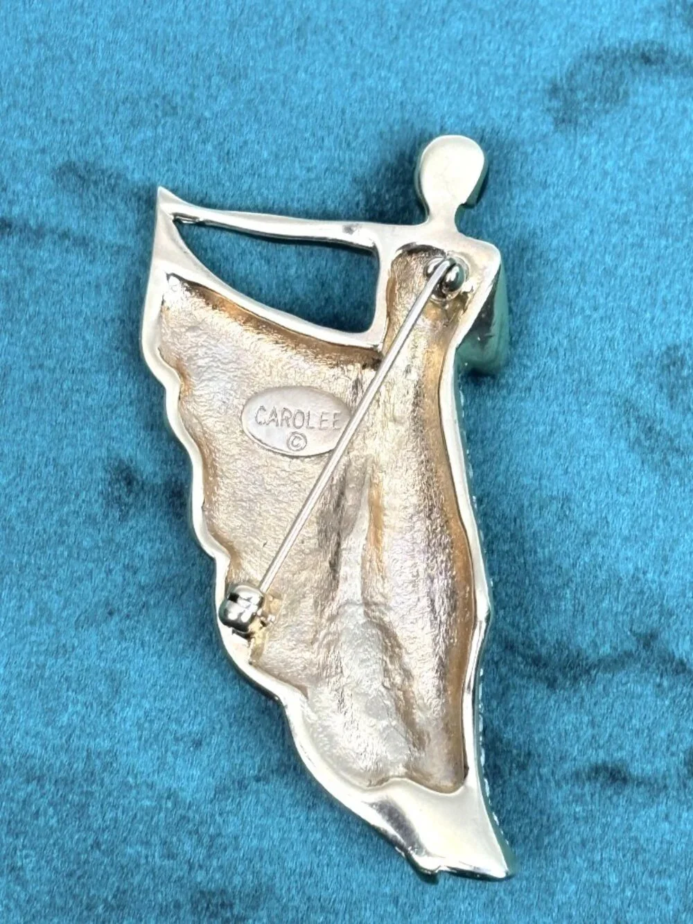 Vintage Carolee Signed Art Deco Style Figural Lady Brooch Pin